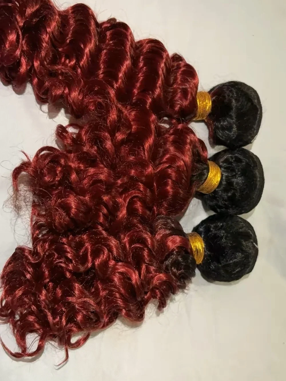 Deep Red Curly Hair Bundles - Premium Synthetic/Wig Hair
